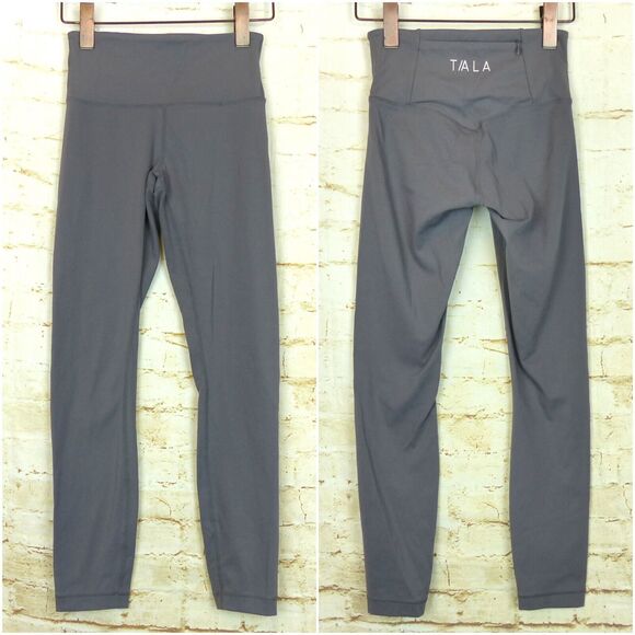 TALA SkinLuxe High Waisted Full Length Leggings Womens XS Reg Tornado Grey Zip - Picture 4 of 10